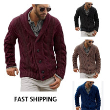 Mens Cable Knit Cardigan