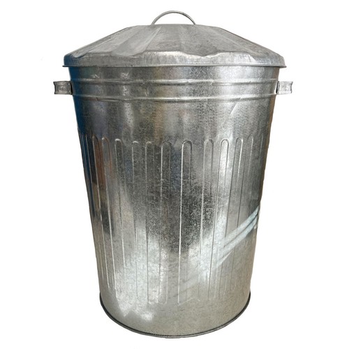 Large metal galvanised bin - metal,