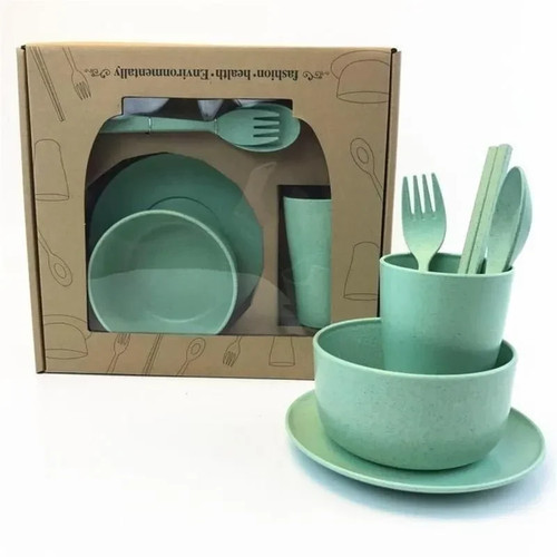 Wheat straw dinnerware set - wheat,