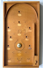 Vintage Wooden Bagatelle / Pinball Game Board with Balls