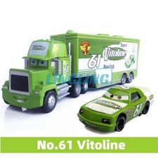 Set of 2 Disney Pixar Cars No.61 Vitoline Car Hauler Truck Diecast Toy Car Gift
