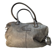 Liebeskind Berlin Gray Soft Leather Shoulder Handbag Tote Studded