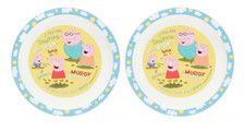 Set of 2 x Peppa Pig Muddy Puddles Reusable Plastic Plates
