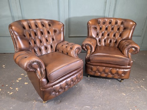 Pair brown leather - pair,