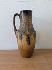 Large Vintage West German Scheurich Vase Orange & Brown 14" 407-35