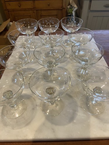 Vintage etched champagne coupe - vintage,