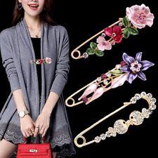 Women Girls Flower Safety Scarf Pin Sweater Hijab Shawl Butterfly Brooch Wedding