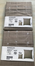 Ikea Akernejlika Beige Cushion Covers PAIR 50x50cm Hand-Embroidered Flowers NEW