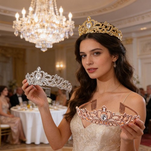Sparkling bridal tiara silver - sparkling,