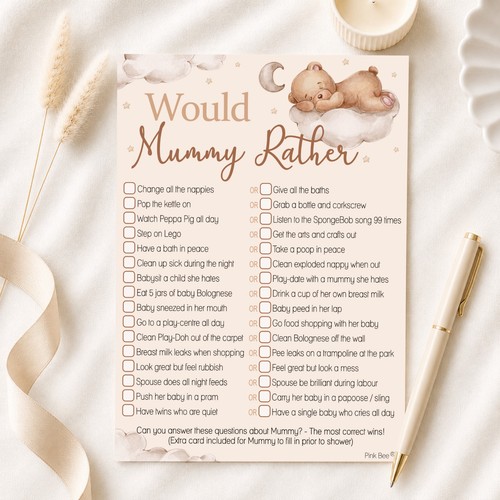 Baby shower game - baby, would