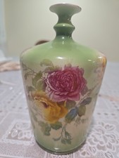 Antique Royal Bonn Germany Franz Mehlen Tiny Opening 7 Inc Floral Vase See Pics