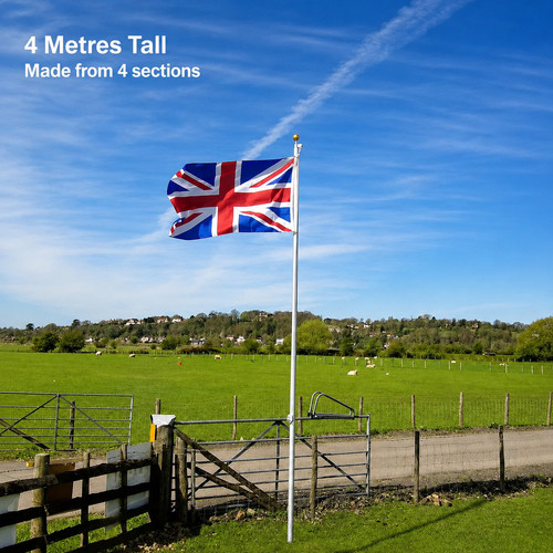 13ft flagpole aluminium - 4m,