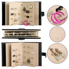 Jewelry Storage Earrings Necklace Display Organiser Book Portable Travel Holder