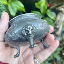 Antique Small Pewter Cauldron