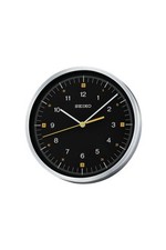 Seiko Modern Wall Clock - Aluminium Case & Black Dial - 25cm Diameter | QXA566J