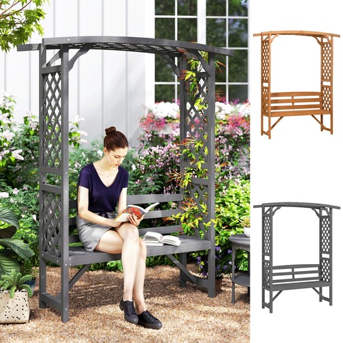 Wooden garden bench arch - wooden,