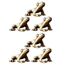  6 Pcs Tea Pet Frog Brass Figurines Decor Animal Garden Ornaments