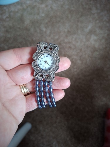 Marcasite and pearl watch - marcasite,