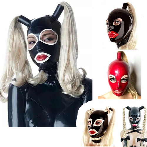 Black latex rubber single - black, tail