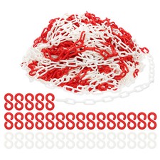 Plastic Chain Links, 200 Foot Safety Chains, Red/White Chains Barriers,6mm