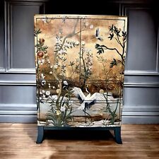 Upcycled, Oriental, Vintage Drinks Cabinet, Linen Cupboard, Bedroom Storage.