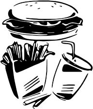 Burgers, Chips & Drink 2, Burger Van Stickers Catering Trailer, Takeaway Decal