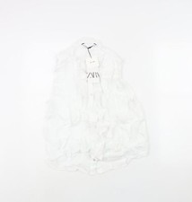 Zara Womens White Linen