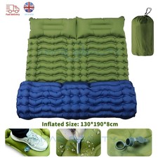 Inflatable Mat Camping Sleeping Self Inflating Mattress Bed Air Pillow Hiking UK