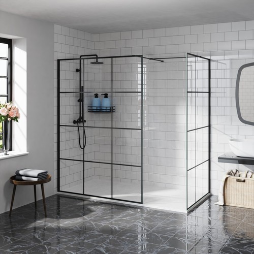 Walk shower enclosure wet - in,