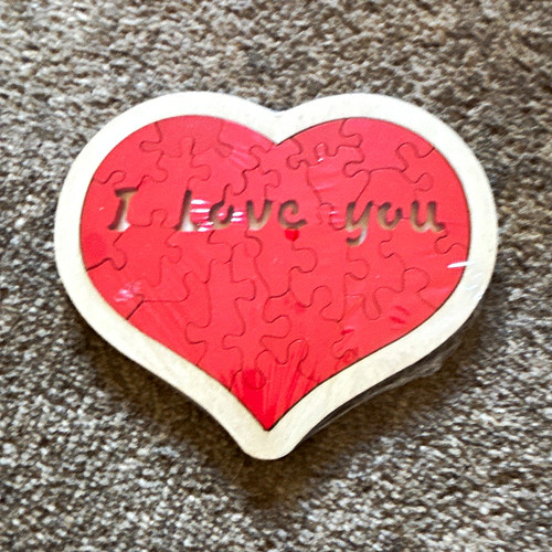 Polychrome heart shaped wooden - heart-shaped,