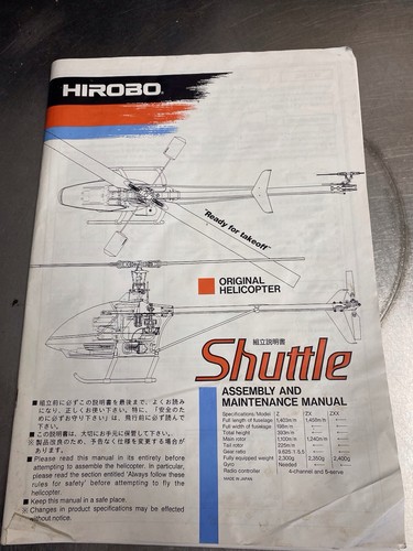 Hirobo shuttle build manual - build,