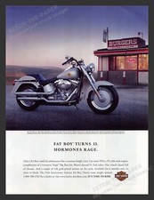 Harley-Davidson Fat Boy Motorcycle Outside Diner 2000s Print Advertisement 2005