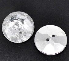 18mm Crystal Silver tone