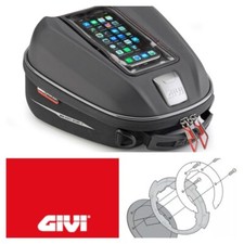 Givi ST611+ 6 Litre Motorcycle Tank Bag & Suzuki Hayabusa Tank Ring - Black