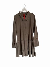 Ewa I Walla Jacket Cotton Denim Think Military Green Khaki Flared Size L 14 12