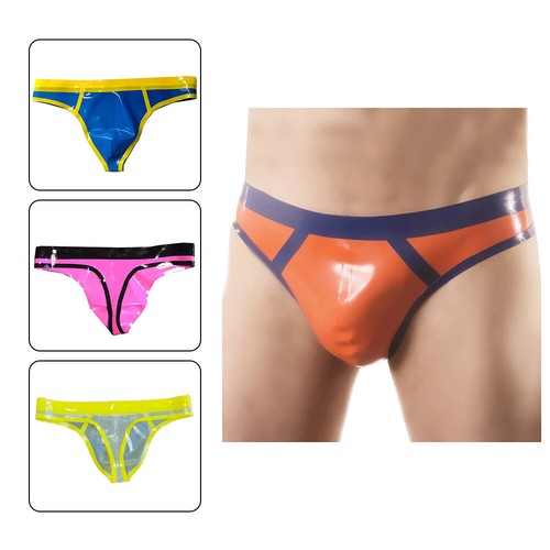 Men latex briefs bulge - latex,