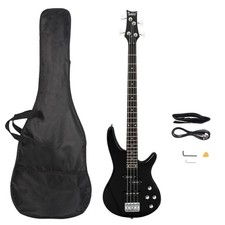 Full Size 4 String GIB Electric Bass Guitar Dual Pickup with Bag Strap Wire