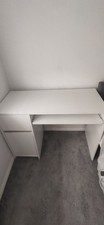 Ikea White Working Desk With Drawers And Detachable Keyboard Tray