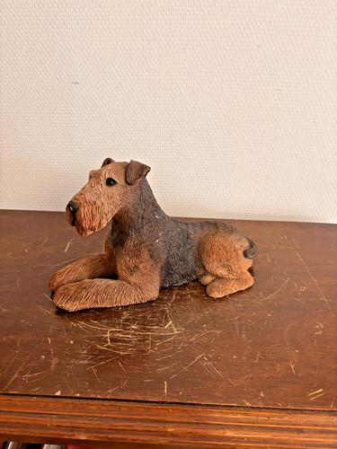 Airedale terrier sculpture - sculpture, by