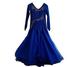 Waltz Ballroom Competition Swing Dress Royal Blue Women's Extra Small - Preloved
