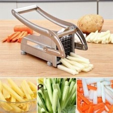 Potato Chipper Chip Chopper Cutter Slicer Maker & 2 Steel Edges French Fries