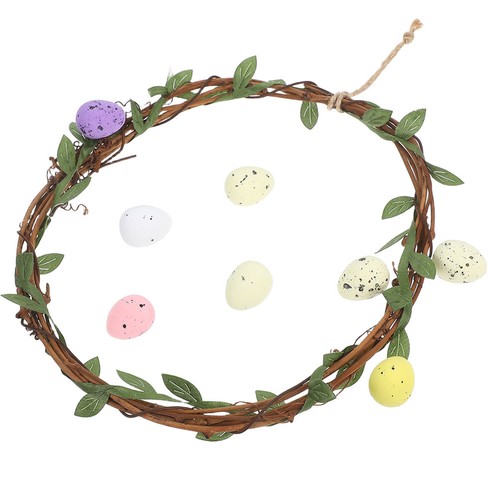 Reusable easter rattan wreath - easter,