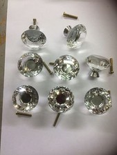 8x Shabby Chic Crystal Handles,glass Drawer Knobs,dresser Door Diamond Draw Pull