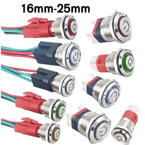 25mm led metal - 16-25mm, button