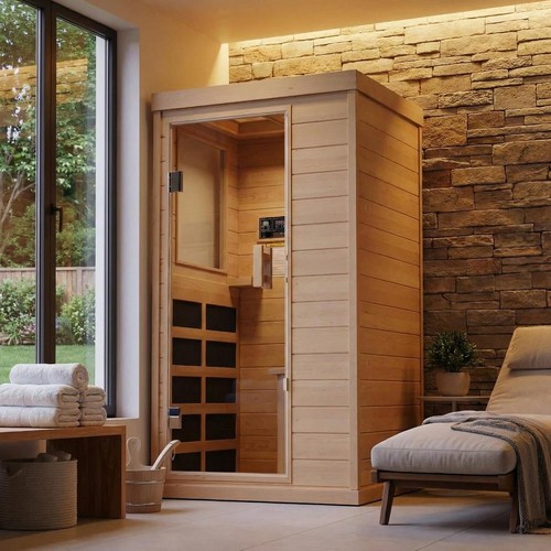 Far infrared sauna person - sauna,