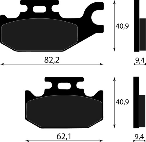 Rear brake pad yamaha - rear, atv