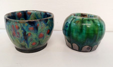 Stoneware Vases Pair Marked B