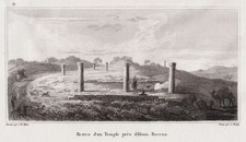 Troy Troja Ruins Temple Troad Hisarlik Canakkale Turkey Engraving Choiseul 1782