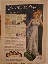 1937 Palmolove Green soap sweethearts again romantic vintage ad