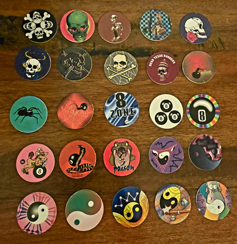 Vintage pogs mixed lot skull - pogs,